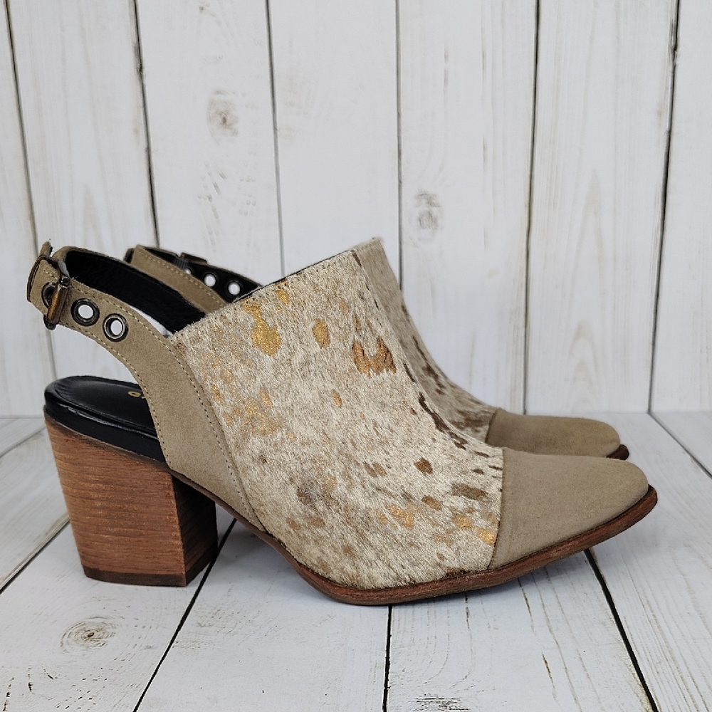 Chocolat Blu Anita Calf Hair Heeled Mules